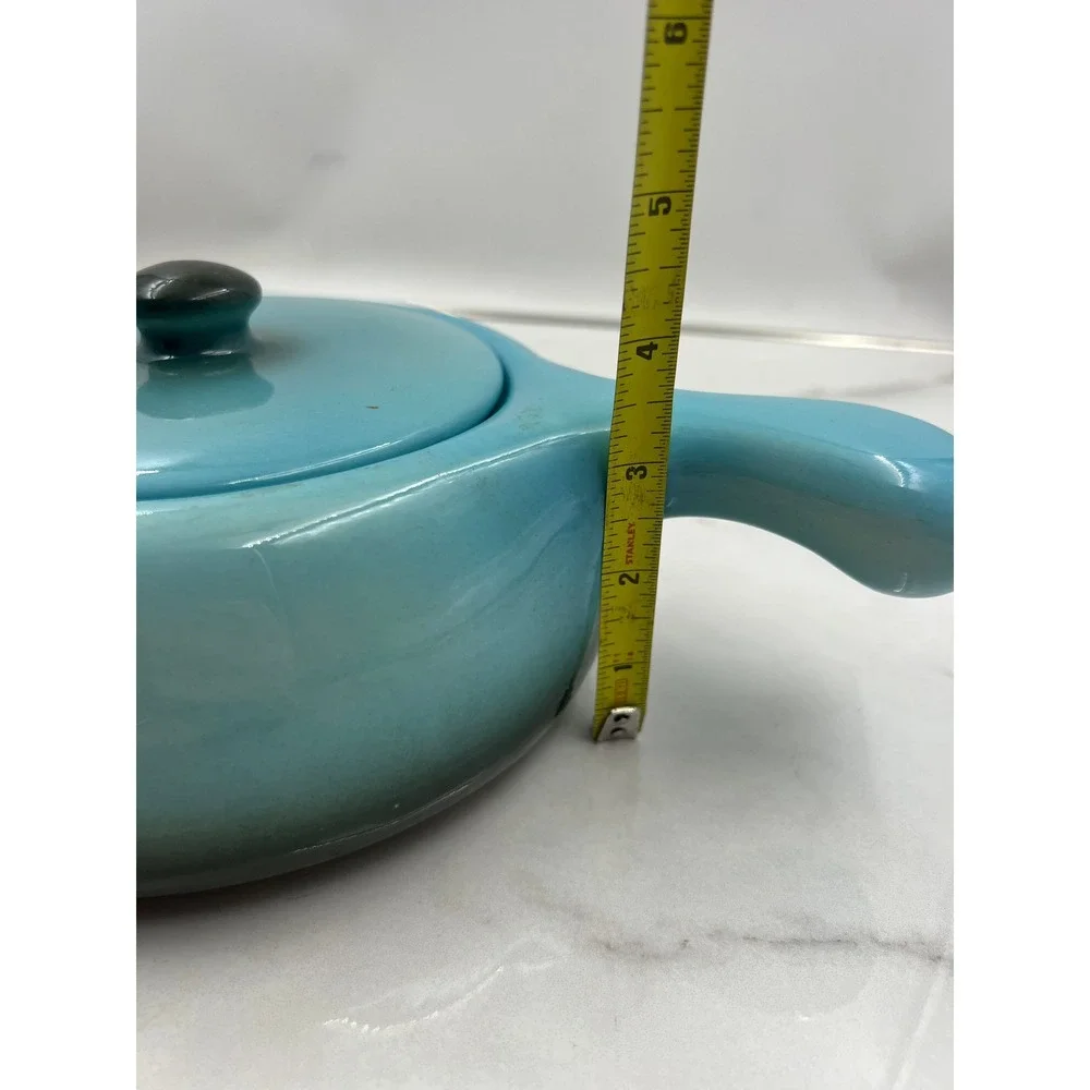 Vintage Hull USA Pottery Blue Ombre Oven Proof Casserole Dish with Lid 28-8